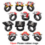 HOWAF pirates bagues Trousseau Porte-Clés, tatouages temporaires de pirates Enfant Fille Garçon d'anniversaire Cadeau Sacs Pinat