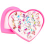 HOWAF 36pcs Licorne Bagues Enfants en Plastique, Réglables Bague Jouets Kit Enfant Fête Fille avec Boîte De Coeur, Anniversaire 