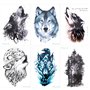 Konsait Loup tatouages temporaires pour femme homme, Faux Tatouages éphémères Tatoo Autocollant bras 21 * 15cm 9 Pièces