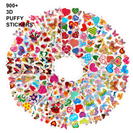 HOWAF 50 Feuilles Plus de 900 Novelty Autocollants 3D pour Enfant