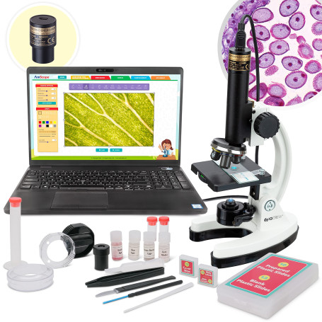 AmScope M40-K-MDM35 IQCREW de 120X 1200X Kids Kit de Microscope STEM de qualité supérieure avec caméra Couleur