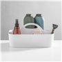 mDesign Panier de salle de bain - 6 compartiments - Organisateur douche et salle de bain - Boîte de rangement - Couleur : blanc,