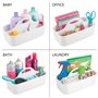 mDesign Panier de salle de bain - 6 compartiments - Organisateur douche et salle de bain - Boîte de rangement - Couleur : blanc,