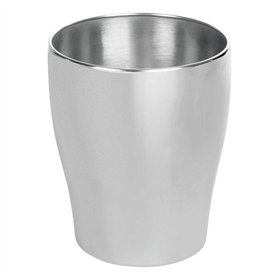 mDesign corbeille à papier en acier inoxydable – poubelle salle de bain idéale pour toute pièce – poubelle cuisine ronde aussi p