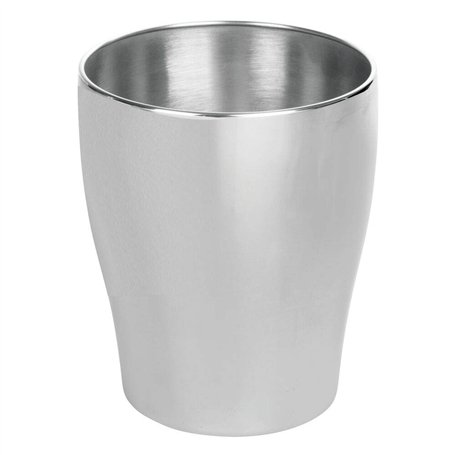 mDesign corbeille à papier en acier inoxydable – poubelle salle de bain idéale pour toute pièce – poubelle cuisine ronde aussi p