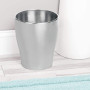 mDesign corbeille à papier en acier inoxydable – poubelle salle de bain idéale pour toute pièce – poubelle cuisine ronde aussi p