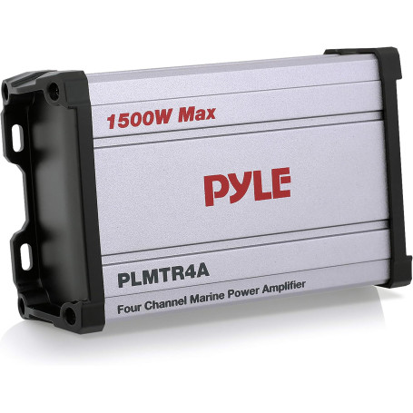Pyle Récepteur Amplificateur Marin 4 Canaux - Subwoofer Audio Étanche et Résistant aux Intempéries pour Haut-parleurs Stéréo de
