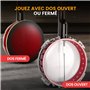Pyle Banjo Kit avec Tête Remo et Résonateur en Sapelli, Instrument Traditionnel Taille Réelle de 99 cm – Banjo 5 cordes - Dos Ou