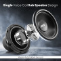 Pyle Caisson de Basses pour Voiture à Bobine vocale Simple - 200 W à 4 ohms - Cône d'injection avec Bord en Caoutchouc - Caisson