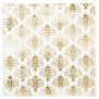 Lot de 100 Serviettes de cocktail, serviettes de table jetables en papier pour fête, 5 motifs imprimés en feuille d’or, 3 plis, 