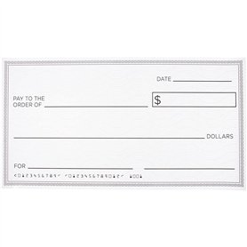 Faux chèques géants réutilisables en papier pour récompense de dotation – Grand chèque fantaisie effaçable à sec pour récompense