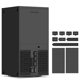 TNP Housse Anti-Poussière pour Xbox Series X - Kit de Filtre avec Filets de Protection et Bouchon Jack en Silicone - Ensemble de