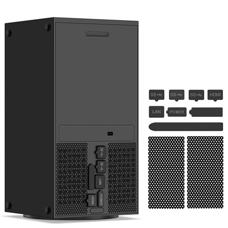 TNP Housse Anti-Poussière pour Xbox Series X - Kit de Filtre avec Filets de Protection et Bouchon Jack en Silicone - Ensemble de