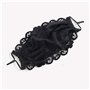 Geduochn Lot de 5 masques noirs en dentelle avec broderie florale avec boucles d'oreilles réglables et respirantes 2 couches pou
