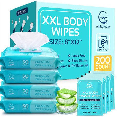 Lingettes corporelles pour adultes – Lingettes humides XL 20