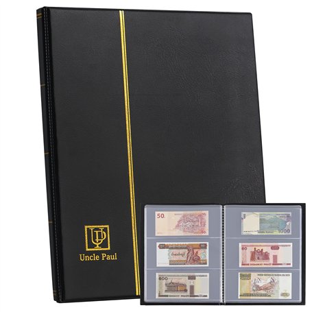 Uncle Paul 60 Pochettes Monnaie Album-7.7 "x 3.2" Billets Collecte Titulaire Similicuir Stockage Livre pour Billets Dollars Bill