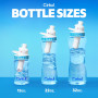 Cirkul Kit de démarrage de bouteille d'eau en plastique sans BPA de 946 ml avec couvercle bleu marine, 2 cartouches de saveur (1