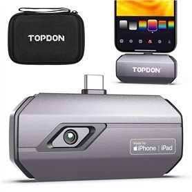 TOPDON TC002C Caméra d'imagerie thermique pour iPhone 15 et 16 Series (connecteur de type C) Résolution IR 512 x 384 px
