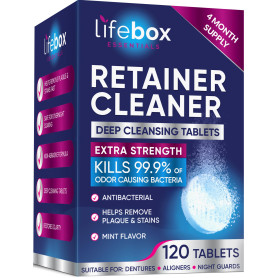 Pastilles nettoyantes pour prothèses dentaires et nettoyant d'alignement – Élimine les odeurs et tue 99