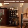 Nuovoware Rack Vin Autoportant Au Sol, Casier Vin Table 3 Étages avec Porte-Verres, Présentoir Liqueur Polyvalent pour Home Bar,