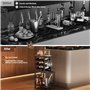 Nuovoware Rack Vin Autoportant Au Sol, Casier Vin Table 3 Étages avec Porte-Verres, Présentoir Liqueur Polyvalent pour Home Bar,