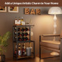 Nuovoware Rack Vin Autoportant Au Sol, Casier Vin Table 3 Étages avec Porte-Verres, Présentoir Liqueur Polyvalent pour Home Bar,