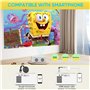 Mini Projecteur, Vidéoprojecteur Bi-Canal Bluetooth et 50%-100% Zoom, Full HD 1080P Retroprojecteur Portable Visonnage de 200 Po
