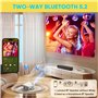 Mini Projecteur, Vidéoprojecteur Bi-Canal Bluetooth et 50%-100% Zoom, Full HD 1080P Retroprojecteur Portable Visonnage de 200 Po