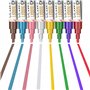 Kassa Lot de 8 marqueurs à craie liquide - Couleurs métalliques - Effaçables - Pour tableau noir et miroir - Double pointe réver