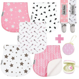 Dodo Babies Lot de 5 linges à rots pour bébé – Chiffons à rots en Mousseline Biologique Doux et absorbants – Comprend Un étui à