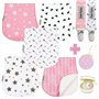 Dodo Babies Lot de 5 linges à rots pour bébé – Chiffons à rots en Mousseline Biologique Doux et absorbants – Comprend Un étui à