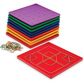 Learning Resources Plateau géométrique de 5 x 5 Chevilles (Jeu de 10)