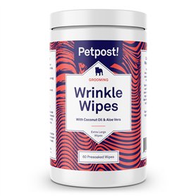 Petpost | Lingettes nettoyantes pour Les Plis de Votre Bouledogue. 100 lingettes Ultra Douces en Coton et à l’Huile de Coco