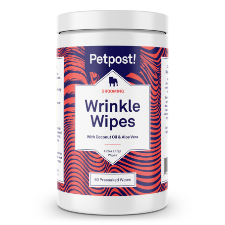 Petpost | Lingettes nettoyantes pour Les Plis de Votre Bouledogue. 100 lingettes Ultra Douces en Coton et à l’Huile de Coco