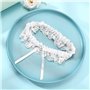 Carufin Bridal Wedding White Lace Porte-jarretelles avec nœud Strass Jambe Manches élastiques Jambe Bague Prom Dance Cosplay Par