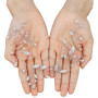 JUSTUSNX Coiffe de mariée en cristal argenté pour femme et fille