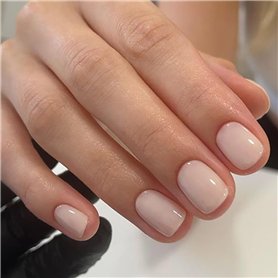 Cubahop 24pcs French Short Square Press Nails Nude White gloss faux ongles Acrylique Art ensemble complet de faux ongles sticky