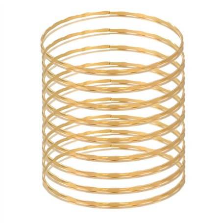 Jascatin Lot de 9 bracelets joncs multicouches en métal doré à motif géométrique brillant pour femme