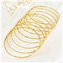 Jascatin Lot de 9 bracelets joncs multicouches en métal doré à motif géométrique brillant pour femme, Métal
