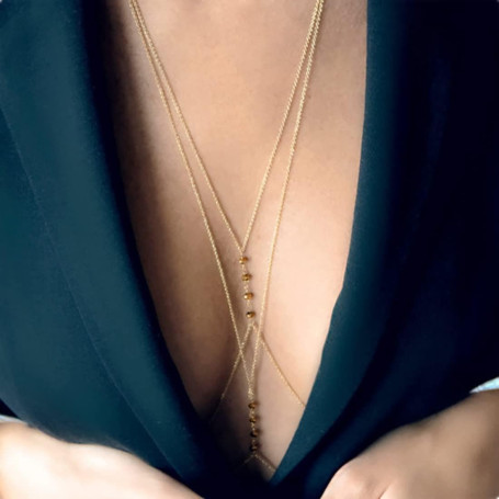 Bramian Perle Corps Chaîne Or Soutien-Gorge Sexy Bikini Corps Bijoux Chaînes pour femmes et filles