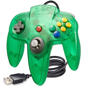 LUXMO Premium USB Classic N64 Bit 64 Contrôleur USB PC Gamepad Stick Joy Controller pour Windows PC Mac Linux Raspberry pi3 Gene