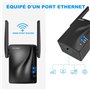 Répéteur WiFi 1200 Mbps Dual Band (5 GHz et 2,4 GHz) avec Port Ethernet, Installation Instantanée Via Bouton WPS - Étend la Couv