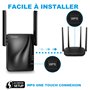 Répéteur WiFi 1200 Mbps Dual Band (5 GHz et 2,4 GHz) avec Port Ethernet, Installation Instantanée Via Bouton WPS - Étend la Couv