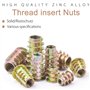 Ruolin 230 Pcs Écrous Hexagonaux M4 M5 M6 M8 M10 avec Inserts Filetés, Alliage de Zinc Insert Fileté Hexagonale Écrous Inserts p