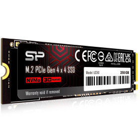 Silicon Power SP250GBP44UD90 NVMe 4.0 Gen4 PCIe M.2 SSD R/W jusqu'à 5 000/3 850 Mo/s (SP250GBP44UD9005) 250 Go