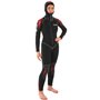 SEAC First Combinaison de plongée avec Capuche intégrée pour Enfants et Adolescents, Néoprène 5 mm Unisexe-Youth, Noir/Rouge, 11