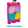 Mega Bloks La Table d'apprentissage Rose avec Blocs de Construction et 2 véhicules, 30 pièces, Jouet pour bébé et Enfant de 1 à 