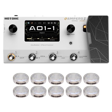 HOTONE Pédale Multi-Effets Double Chaîne d'Effets Modélisation d'Ampli de Guitare Basse Simulation de Cabines IR avec Pédale d'E
