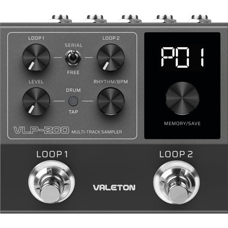 Valeton Échantillonneur multi-pistes VLP-200 – Deux boucleurs complets et une variété de motifs de rythme de batterie