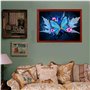 LAZODA DIY 5D Full Drill Diamant Peinture Strass Broderie Point De Croix Arts Craft pour la Décoration de La Maison Bleu Papillo